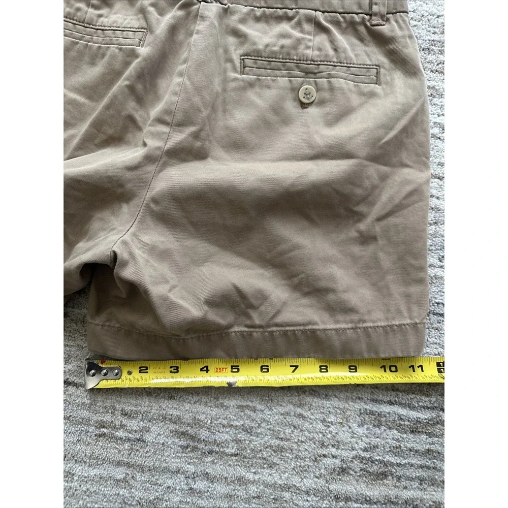 J.Crew Chino Shorts Women Brown Sz 6 Classic Weathered Broken-In Twill Slash Poc
